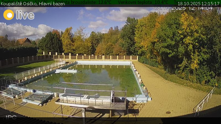 Koupaliště Osíčko - Hlavní bazen - 18.10.2025 v 12:15 Koupaliště Osíčko - Hlavní bazen - 18.10.2025 v 12:15