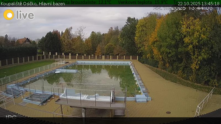 Koupaliště Osíčko - Hlavní bazen - 22.10.2025 v 13:45 Koupaliště Osíčko - Hlavní bazen - 22.10.2025 v 13:45
