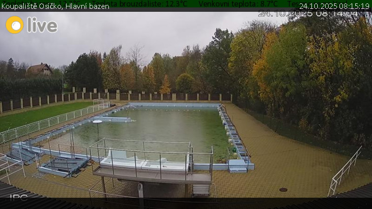 Koupaliště Osíčko - Hlavní bazen - 24.10.2025 v 08:15 Koupaliště Osíčko - Hlavní bazen - 24.10.2025 v 08:15