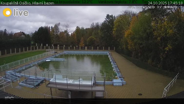 Koupaliště Osíčko - Hlavní bazen - 24.10.2025 v 17:45 Koupaliště Osíčko - Hlavní bazen - 24.10.2025 v 17:45