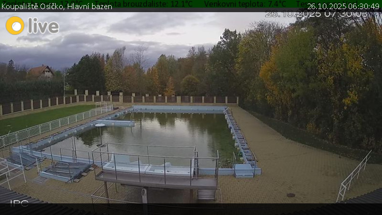Koupaliště Osíčko - Hlavní bazen - 26.10.2025 v 06:30 Koupaliště Osíčko - Hlavní bazen - 26.10.2025 v 06:30