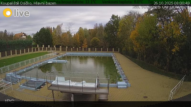 Koupaliště Osíčko - Hlavní bazen - 26.10.2025 v 08:00 Koupaliště Osíčko - Hlavní bazen - 26.10.2025 v 08:00