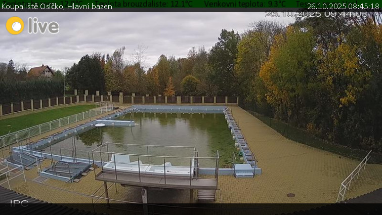 Koupaliště Osíčko - Hlavní bazen - 26.10.2025 v 08:45 Koupaliště Osíčko - Hlavní bazen - 26.10.2025 v 08:45