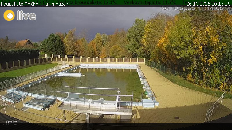 Koupaliště Osíčko - Hlavní bazen - 26.10.2025 v 10:15 Koupaliště Osíčko - Hlavní bazen - 26.10.2025 v 10:15