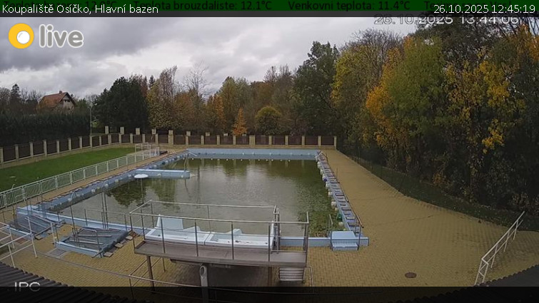 Koupaliště Osíčko - Hlavní bazen - 26.10.2025 v 12:45 Koupaliště Osíčko - Hlavní bazen - 26.10.2025 v 12:45