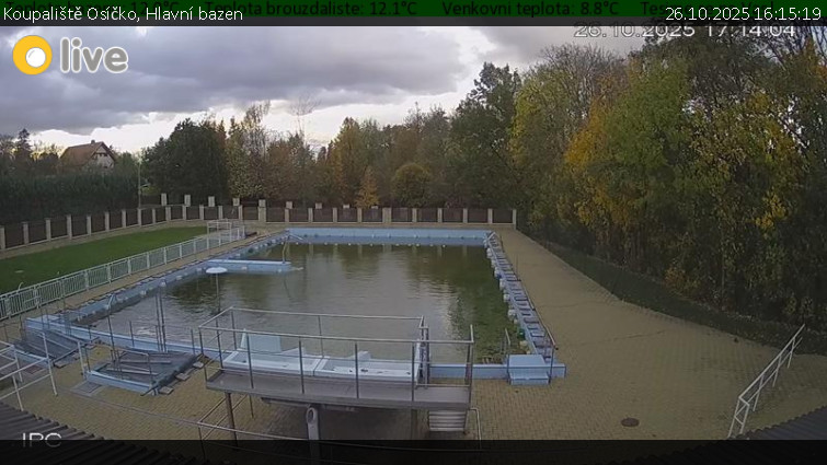 Koupaliště Osíčko - Hlavní bazen - 26.10.2025 v 16:15 Koupaliště Osíčko - Hlavní bazen - 26.10.2025 v 16:15