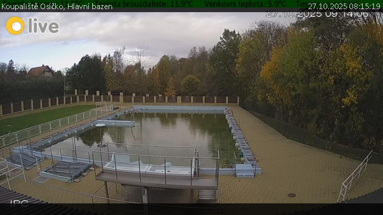 Koupaliště Osíčko - Hlavní bazen - 27.10.2025 v 08:15 Koupaliště Osíčko - Hlavní bazen - 27.10.2025 v 08:15