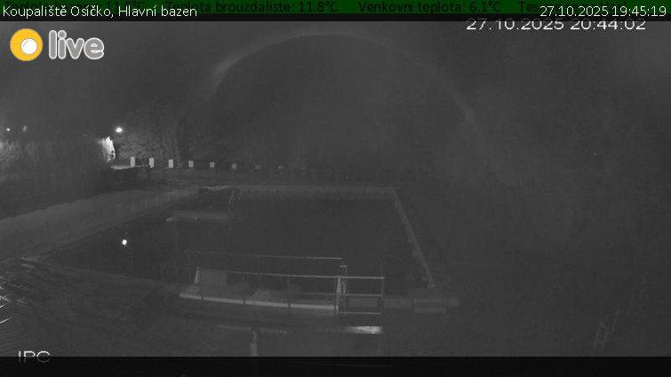 Koupaliště Osíčko - Hlavní bazen - 27.10.2025 v 19:45 Koupaliště Osíčko - Hlavní bazen - 27.10.2025 v 19:45