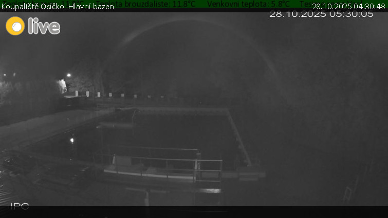 Koupaliště Osíčko - Hlavní bazen - 28.10.2025 v 04:30 Koupaliště Osíčko - Hlavní bazen - 28.10.2025 v 04:30
