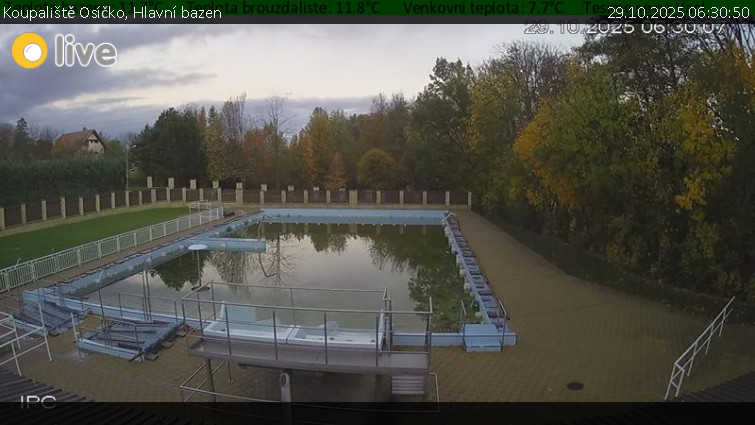 Koupaliště Osíčko - Hlavní bazen - 29.10.2025 v 06:30 Koupaliště Osíčko - Hlavní bazen - 29.10.2025 v 06:30