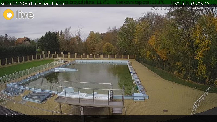 Koupaliště Osíčko - Hlavní bazen - 30.10.2025 v 08:45 Koupaliště Osíčko - Hlavní bazen - 30.10.2025 v 08:45
