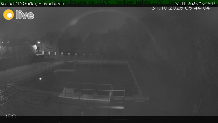 Koupaliště Osíčko - Hlavní bazen - 31.10.2025 v 05:45 Koupaliště Osíčko - Hlavní bazen - 31.10.2025 v 05:45