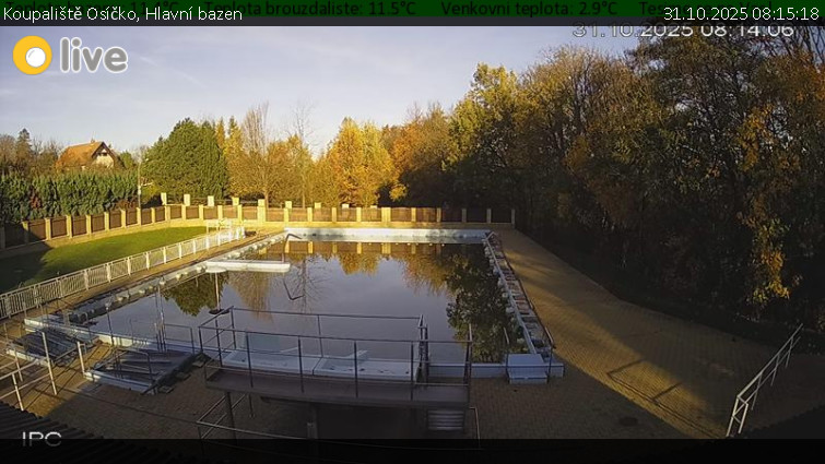 Koupaliště Osíčko - Hlavní bazen - 31.10.2025 v 08:15 Koupaliště Osíčko - Hlavní bazen - 31.10.2025 v 08:15