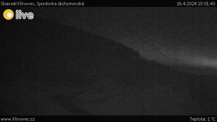 Skiareál Klínovec - Sjezdovka Jáchymovská, lanovka Prima Express - 16.4.2024 v 23:01