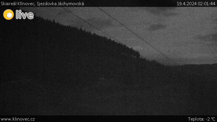 Skiareál Klínovec - Sjezdovka Jáchymovská, lanovka Prima Express - 19.4.2024 v 02:01