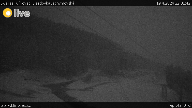 Skiareál Klínovec - Sjezdovka Jáchymovská, lanovka Prima Express - 19.4.2024 v 22:01