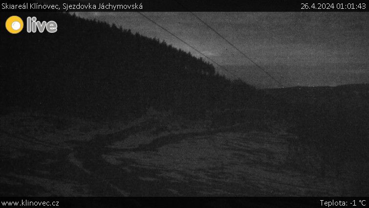 Skiareál Klínovec - Sjezdovka Jáchymovská, lanovka Prima Express - 26.4.2024 v 01:01
