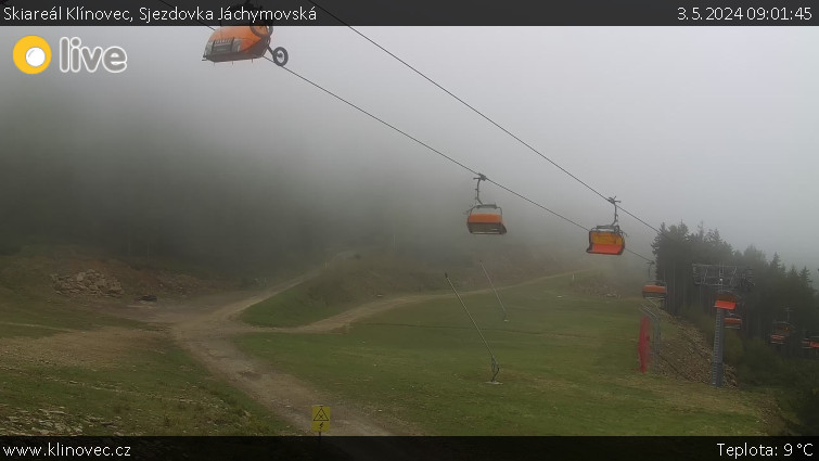 Skiareál Klínovec - Sjezdovka Jáchymovská, lanovka Prima Express - 3.5.2024 v 09:01