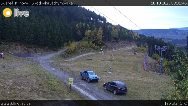 Skiareál Klínovec - Sjezdovka Jáchymovská, lanovka Prima Express - 16.10.2025 v 08:31 Skiareál Klínovec - Sjezdovka Jáchymovská, lanovka Prima Express - 16.10.2025 v 08:31