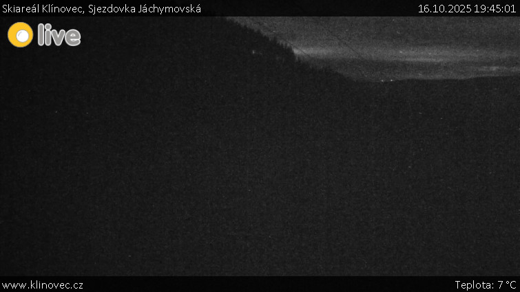 Skiareál Klínovec - Sjezdovka Jáchymovská, lanovka Prima Express - 16.10.2025 v 19:45 Skiareál Klínovec - Sjezdovka Jáchymovská, lanovka Prima Express - 16.10.2025 v 19:45