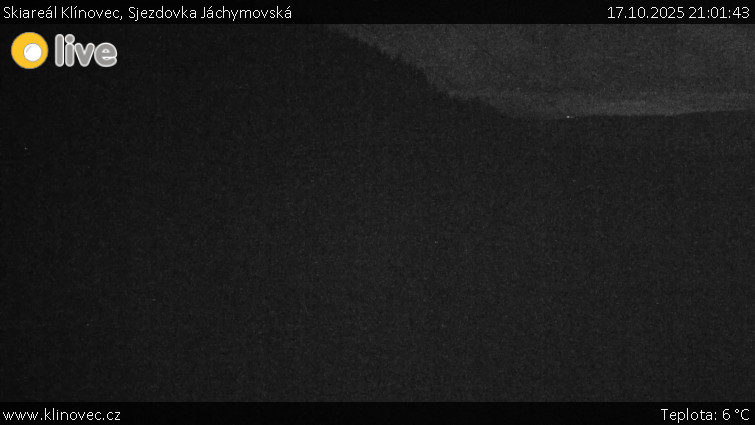 Skiareál Klínovec - Sjezdovka Jáchymovská, lanovka Prima Express - 17.10.2025 v 21:01 Skiareál Klínovec - Sjezdovka Jáchymovská, lanovka Prima Express - 17.10.2025 v 21:01