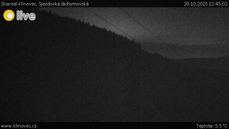 Skiareál Klínovec - Sjezdovka Jáchymovská, lanovka Prima Express - 20.10.2025 v 22:45 Skiareál Klínovec - Sjezdovka Jáchymovská, lanovka Prima Express - 20.10.2025 v 22:45