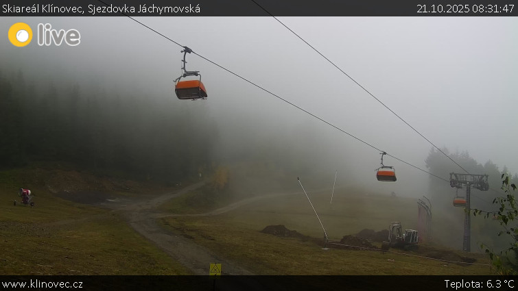 Skiareál Klínovec - Sjezdovka Jáchymovská, lanovka Prima Express - 21.10.2025 v 08:31 Skiareál Klínovec - Sjezdovka Jáchymovská, lanovka Prima Express - 21.10.2025 v 08:31