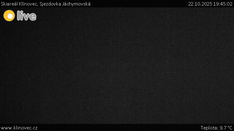 Skiareál Klínovec - Sjezdovka Jáchymovská, lanovka Prima Express - 22.10.2025 v 19:45 Skiareál Klínovec - Sjezdovka Jáchymovská, lanovka Prima Express - 22.10.2025 v 19:45
