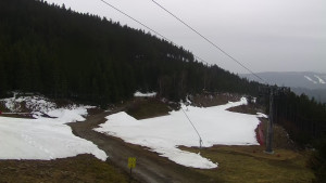 Skiareál Klínovec - Sjezdovka Jáchymovská, lanovka Prima Express - 12.4.2026 v 06:45 Skiareál Klínovec - Sjezdovka Jáchymovská, lanovka Prima Express - 12.4.2026 v 06:45