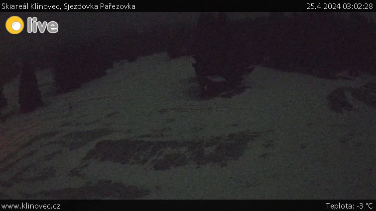 Skiareál Klínovec - Sjezdovka Pařezovka, lanovka CineStar Express - 25.4.2024 v 03:02