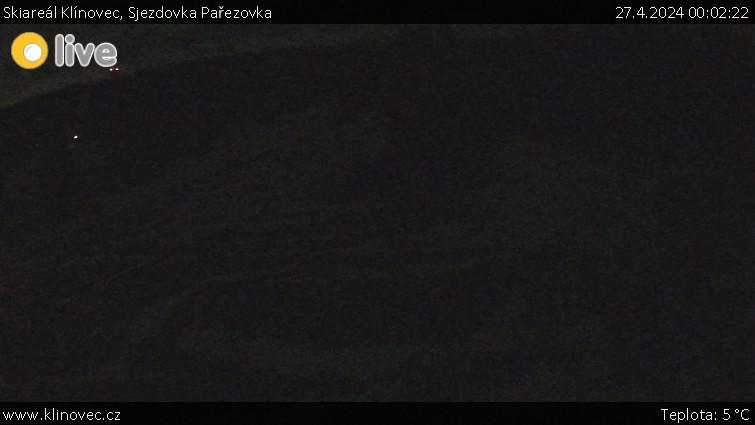 Skiareál Klínovec - Sjezdovka Pařezovka, lanovka CineStar Express - 27.4.2024 v 00:02