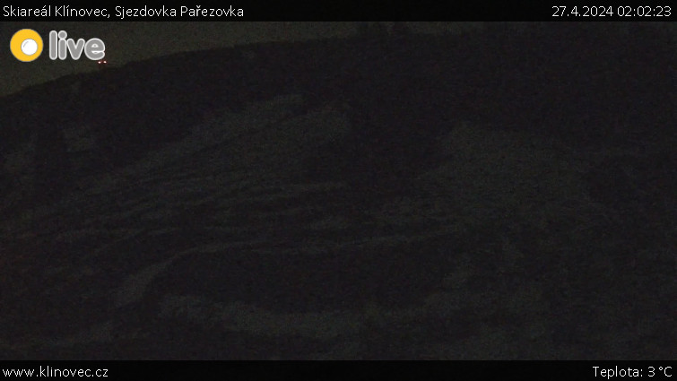Skiareál Klínovec - Sjezdovka Pařezovka, lanovka CineStar Express - 27.4.2024 v 02:02