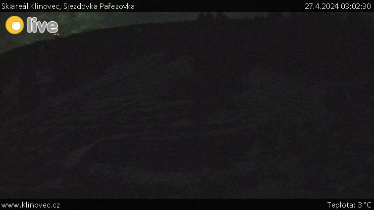 Skiareál Klínovec - Sjezdovka Pařezovka, lanovka CineStar Express - 27.4.2024 v 03:02