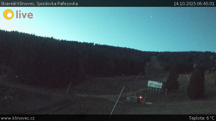 Skiareál Klínovec - Sjezdovka Pařezovka, lanovka CineStar Express - 14.10.2025 v 06:45 Skiareál Klínovec - Sjezdovka Pařezovka, lanovka CineStar Express - 14.10.2025 v 06:45