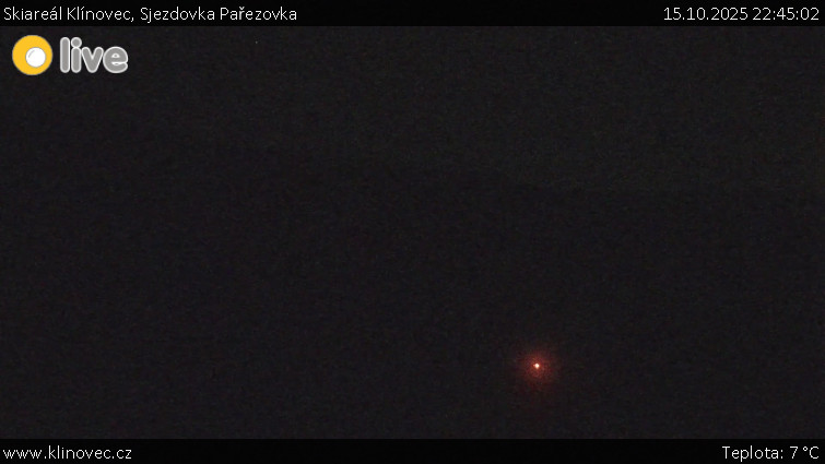 Skiareál Klínovec - Sjezdovka Pařezovka, lanovka CineStar Express - 15.10.2025 v 22:45 Skiareál Klínovec - Sjezdovka Pařezovka, lanovka CineStar Express - 15.10.2025 v 22:45