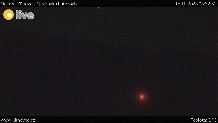 Skiareál Klínovec - Sjezdovka Pařezovka, lanovka CineStar Express - 16.10.2025 v 05:32 Skiareál Klínovec - Sjezdovka Pařezovka, lanovka CineStar Express - 16.10.2025 v 05:32