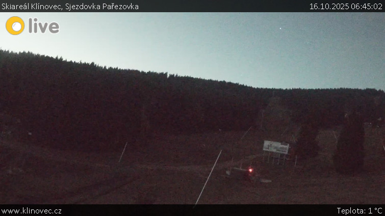 Skiareál Klínovec - Sjezdovka Pařezovka, lanovka CineStar Express - 16.10.2025 v 06:45 Skiareál Klínovec - Sjezdovka Pařezovka, lanovka CineStar Express - 16.10.2025 v 06:45