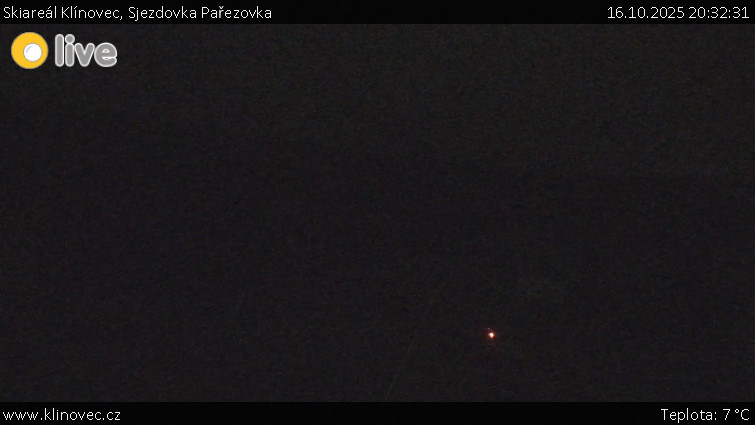 Skiareál Klínovec - Sjezdovka Pařezovka, lanovka CineStar Express - 16.10.2025 v 20:32 Skiareál Klínovec - Sjezdovka Pařezovka, lanovka CineStar Express - 16.10.2025 v 20:32