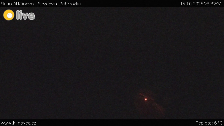 Skiareál Klínovec - Sjezdovka Pařezovka, lanovka CineStar Express - 16.10.2025 v 23:32 Skiareál Klínovec - Sjezdovka Pařezovka, lanovka CineStar Express - 16.10.2025 v 23:32