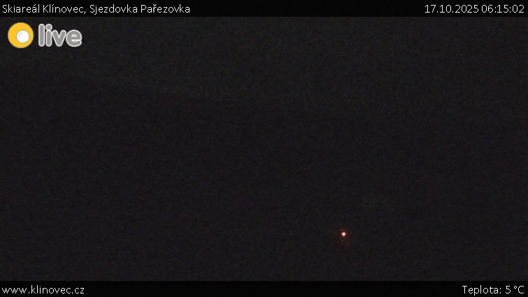 Skiareál Klínovec - Sjezdovka Pařezovka, lanovka CineStar Express - 17.10.2025 v 06:15 Skiareál Klínovec - Sjezdovka Pařezovka, lanovka CineStar Express - 17.10.2025 v 06:15