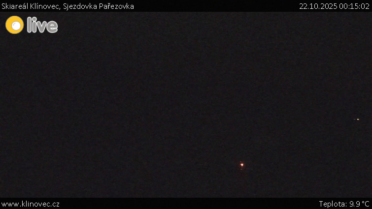 Skiareál Klínovec - Sjezdovka Pařezovka, lanovka CineStar Express - 22.10.2025 v 00:15 Skiareál Klínovec - Sjezdovka Pařezovka, lanovka CineStar Express - 22.10.2025 v 00:15