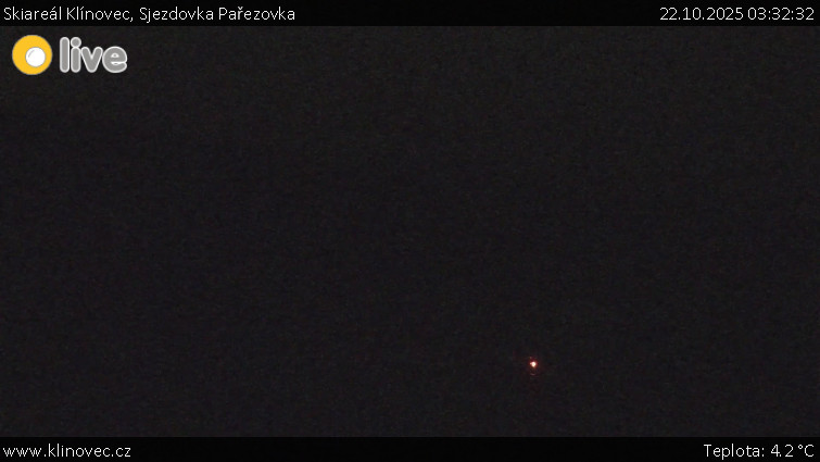 Skiareál Klínovec - Sjezdovka Pařezovka, lanovka CineStar Express - 22.10.2025 v 03:32 Skiareál Klínovec - Sjezdovka Pařezovka, lanovka CineStar Express - 22.10.2025 v 03:32