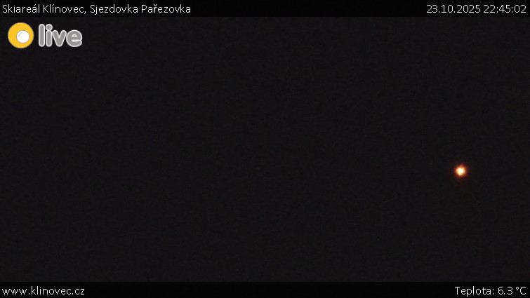 Skiareál Klínovec - Sjezdovka Pařezovka, lanovka CineStar Express - 23.10.2025 v 22:45 Skiareál Klínovec - Sjezdovka Pařezovka, lanovka CineStar Express - 23.10.2025 v 22:45