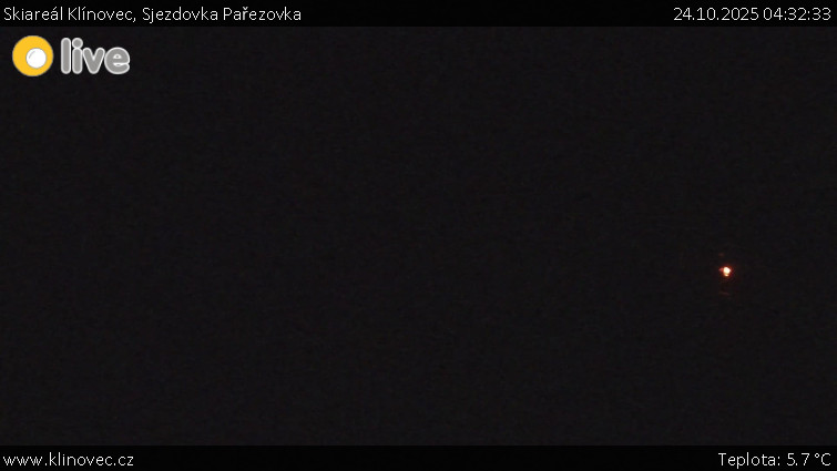 Skiareál Klínovec - Sjezdovka Pařezovka, lanovka CineStar Express - 24.10.2025 v 04:32 Skiareál Klínovec - Sjezdovka Pařezovka, lanovka CineStar Express - 24.10.2025 v 04:32