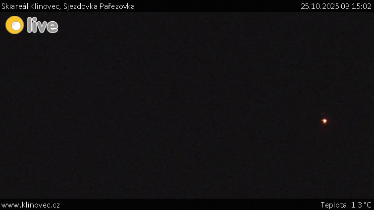 Skiareál Klínovec - Sjezdovka Pařezovka, lanovka CineStar Express - 25.10.2025 v 03:15 Skiareál Klínovec - Sjezdovka Pařezovka, lanovka CineStar Express - 25.10.2025 v 03:15
