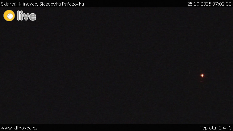 Skiareál Klínovec - Sjezdovka Pařezovka, lanovka CineStar Express - 25.10.2025 v 07:02 Skiareál Klínovec - Sjezdovka Pařezovka, lanovka CineStar Express - 25.10.2025 v 07:02