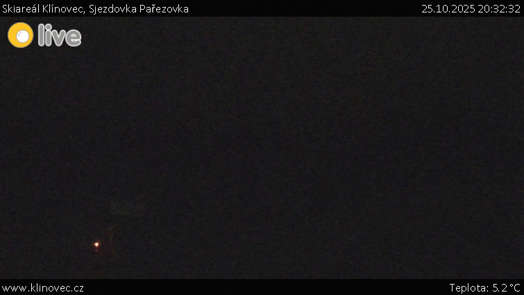 Skiareál Klínovec - Sjezdovka Pařezovka, lanovka CineStar Express - 25.10.2025 v 20:32 Skiareál Klínovec - Sjezdovka Pařezovka, lanovka CineStar Express - 25.10.2025 v 20:32