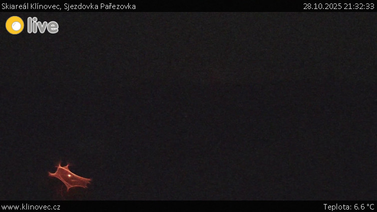 Skiareál Klínovec - Sjezdovka Pařezovka, lanovka CineStar Express - 28.10.2025 v 21:32 Skiareál Klínovec - Sjezdovka Pařezovka, lanovka CineStar Express - 28.10.2025 v 21:32