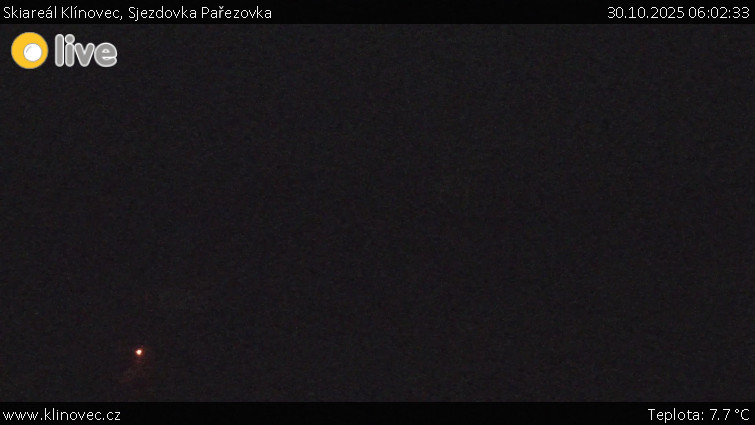 Skiareál Klínovec - Sjezdovka Pařezovka, lanovka CineStar Express - 30.10.2025 v 06:02 Skiareál Klínovec - Sjezdovka Pařezovka, lanovka CineStar Express - 30.10.2025 v 06:02