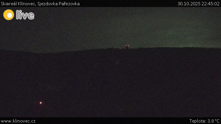 Skiareál Klínovec - Sjezdovka Pařezovka, lanovka CineStar Express - 30.10.2025 v 22:45 Skiareál Klínovec - Sjezdovka Pařezovka, lanovka CineStar Express - 30.10.2025 v 22:45